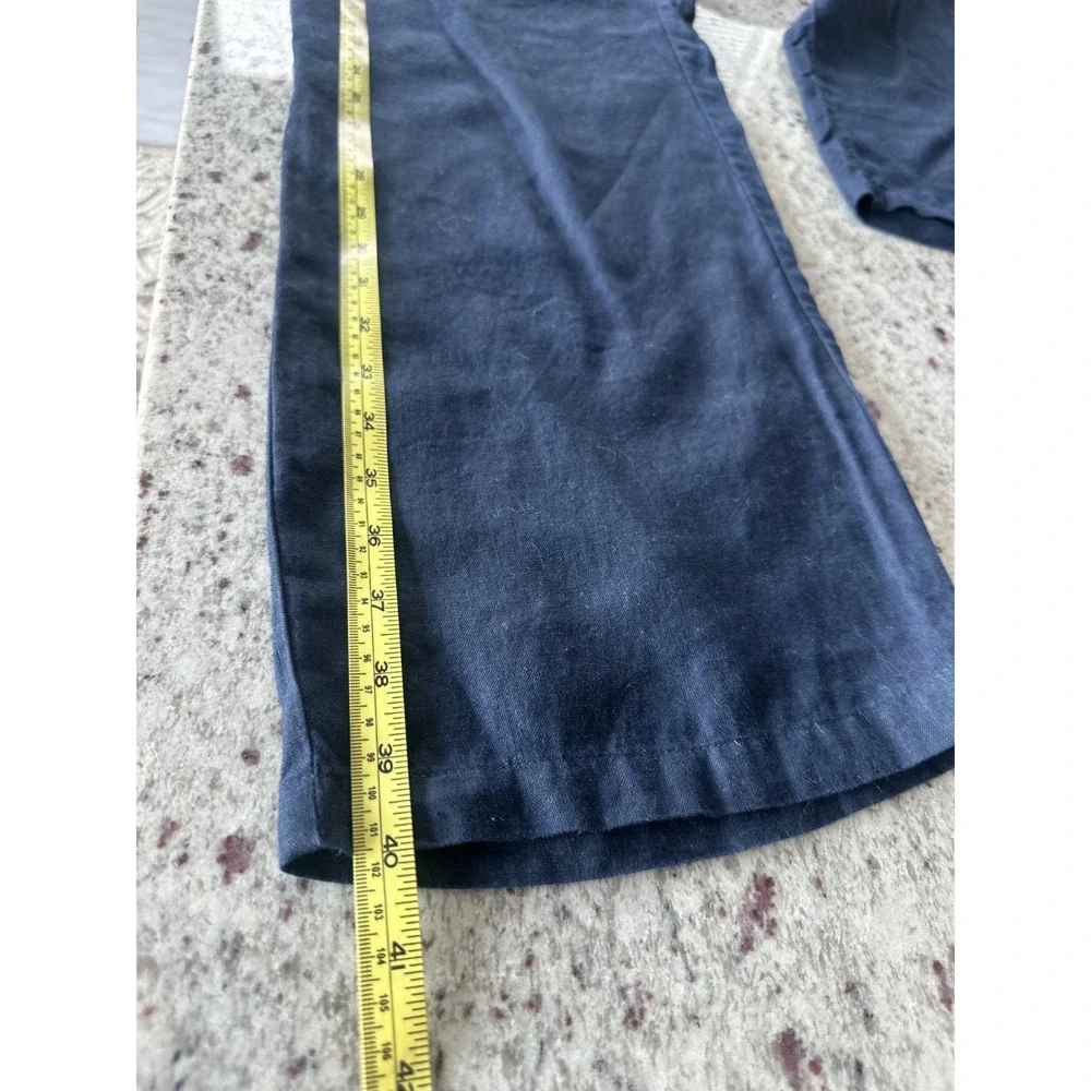 Quince 100% European Linen Deep Navy Relaxed Wide Leg Pants Sz 4